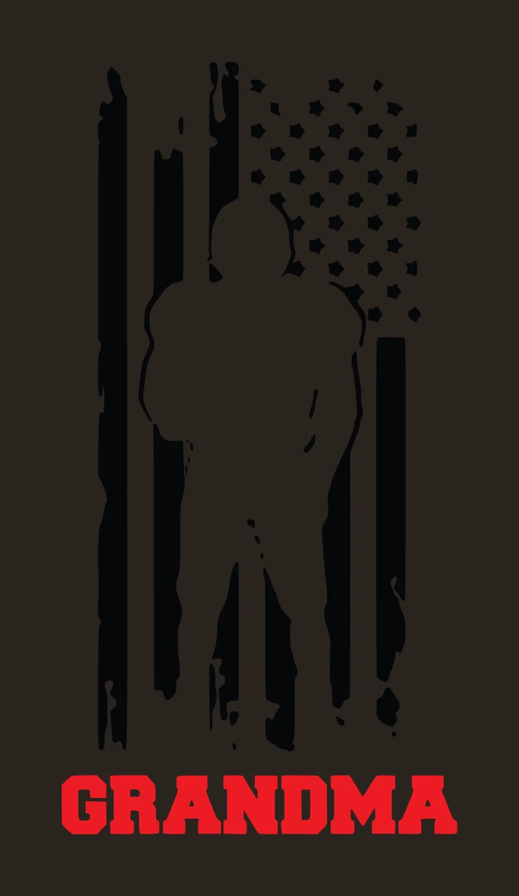 Football Grandma Distressed Flag Athlete Silhouette standing contrast preview thumbnail