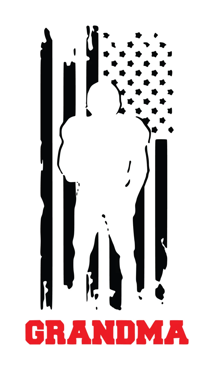 Football Grandma Distressed Flag Athlete Silhouette standing