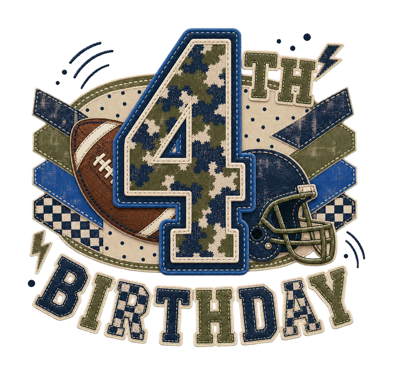 Star Camo Football Birthday sublimation instant Variation B