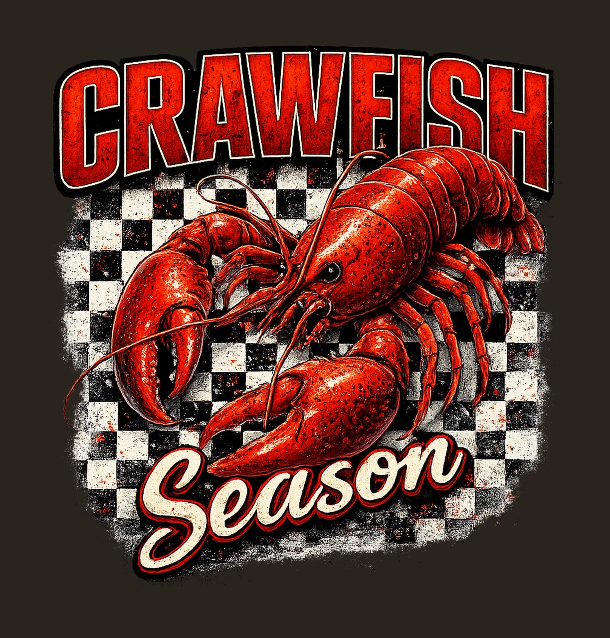 Crawfish Season Preppy Crawfish Sublimation Variation B contrast preview thumbnail