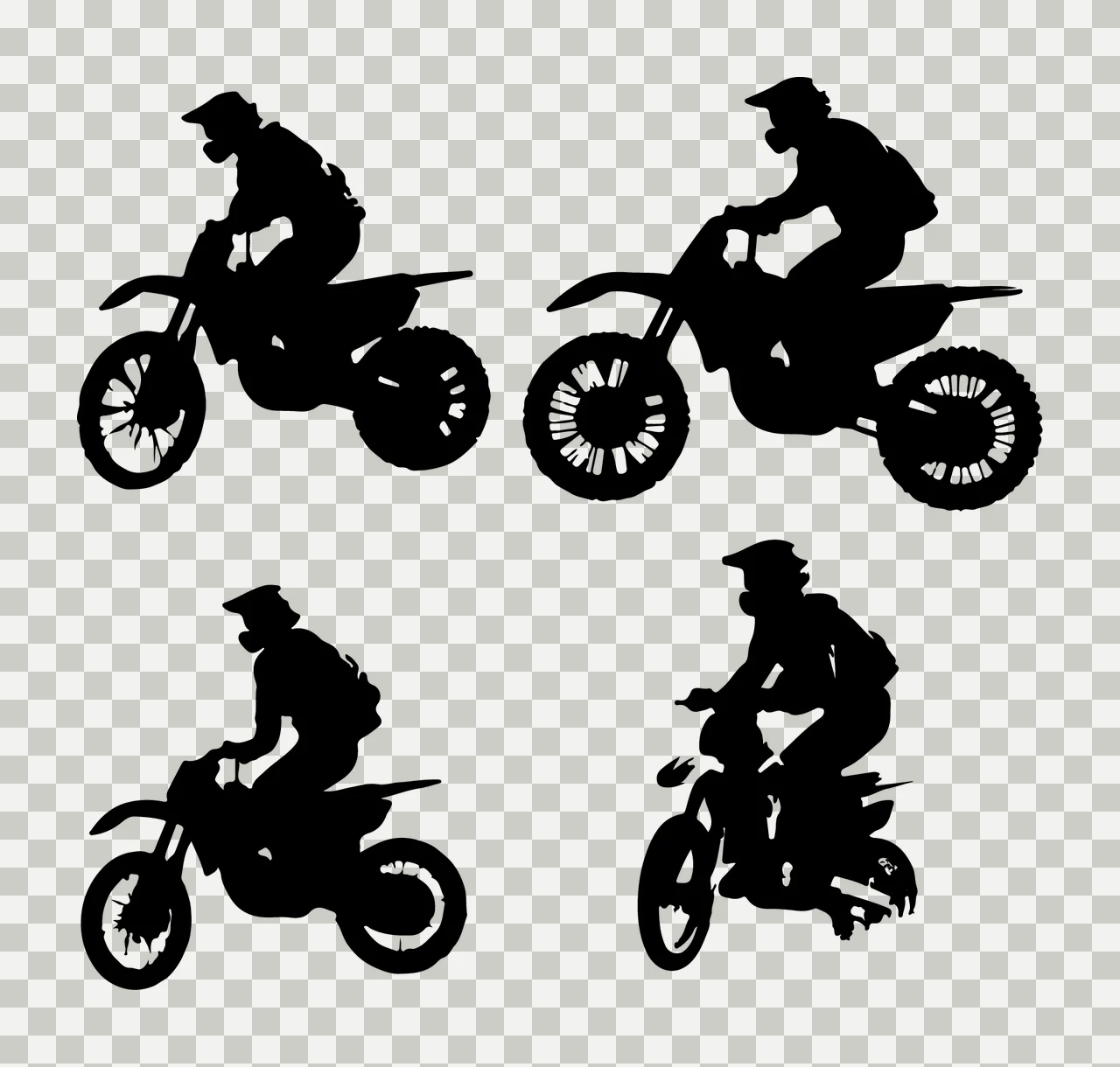 Can Glass Wrap Four Motorbike Riders In Silhouette transparency and detail preview thumbnail
