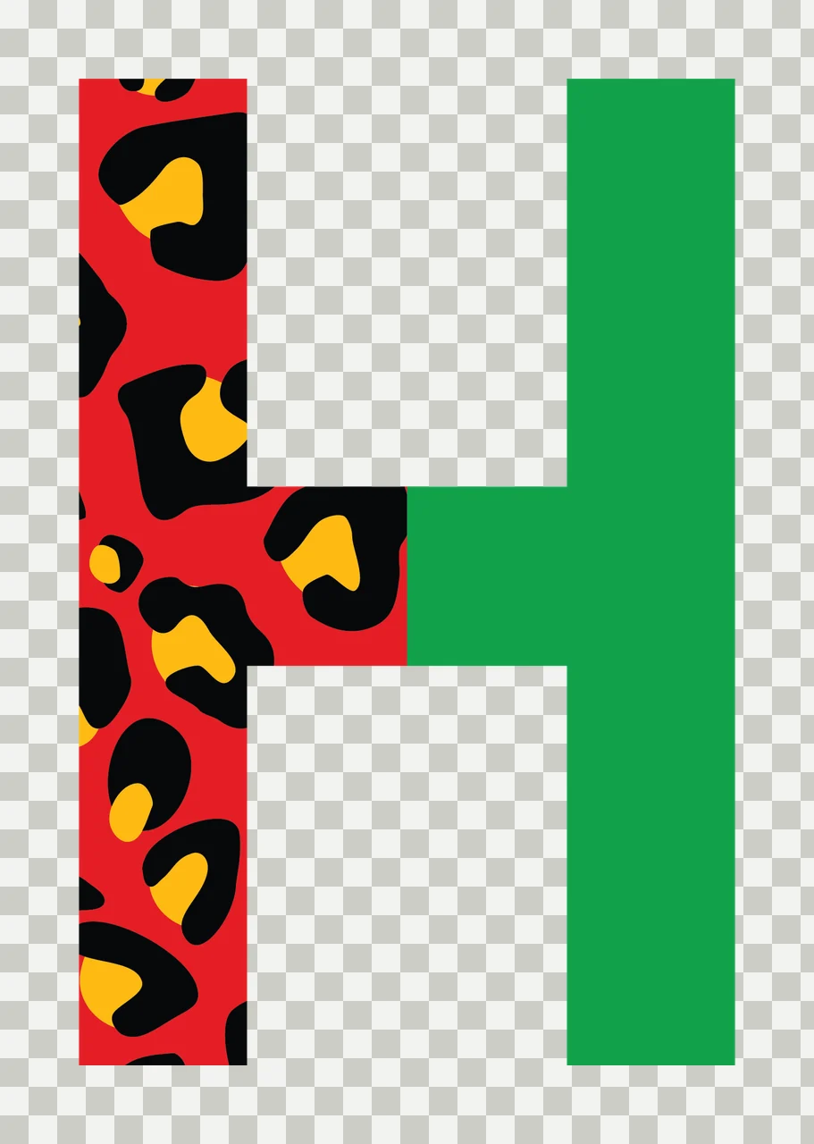 Can Glass Wrap H Letter Leopard And Green transparency and detail preview thumbnail