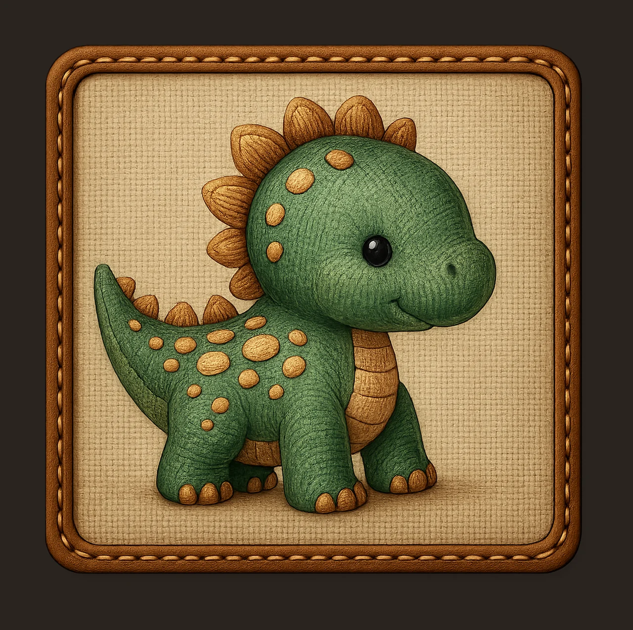 Chenille Dinosaur Embroidery Effect Boys Printable Design contrast preview thumbnail