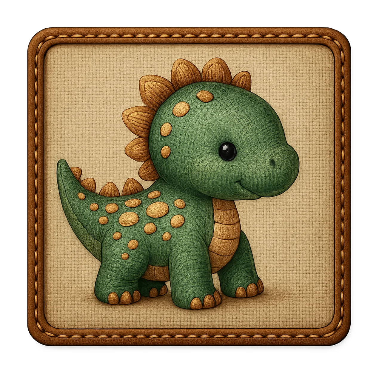 Chenille Dinosaur Embroidery Effect Boys Printable Design