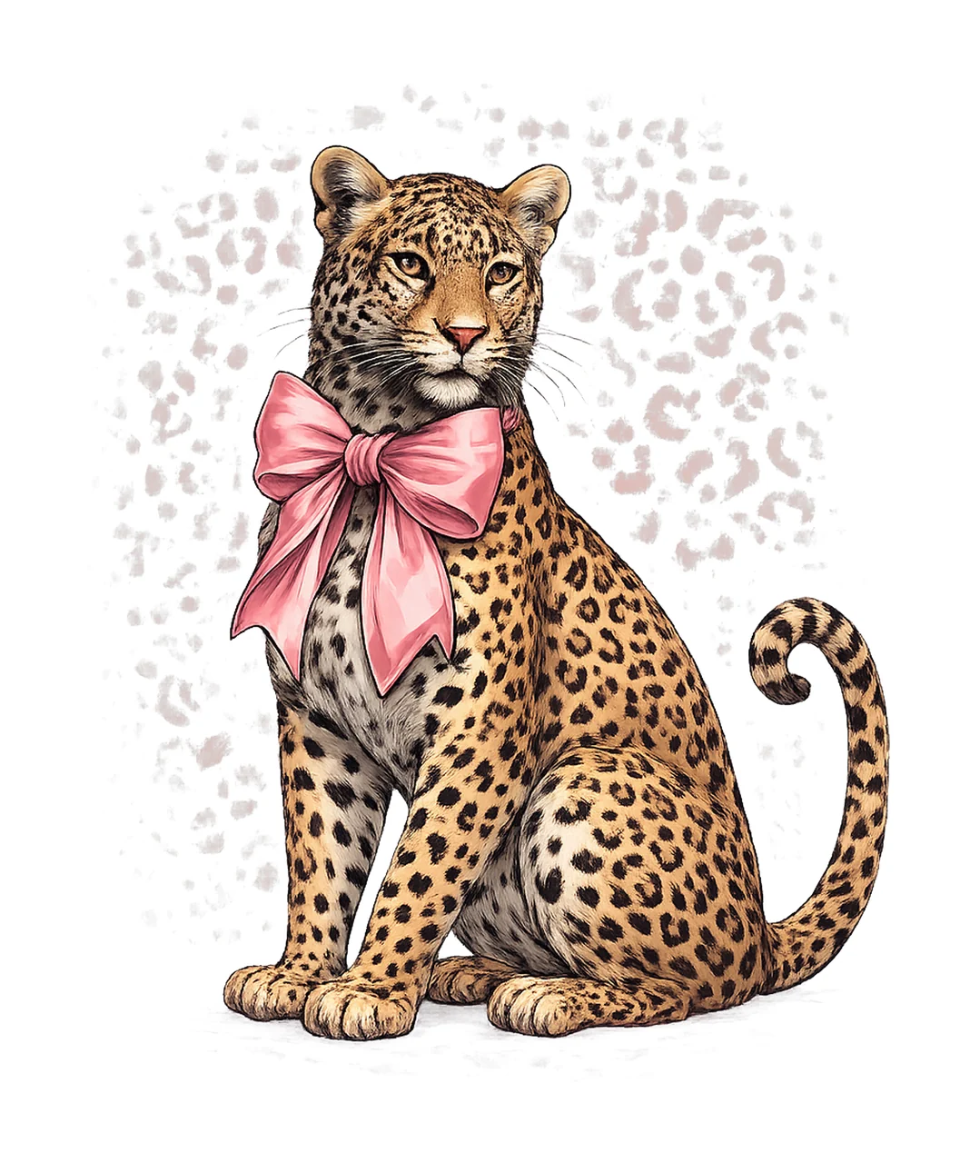 Tiger Leopard Big Cat with Bow Design Animal Print
