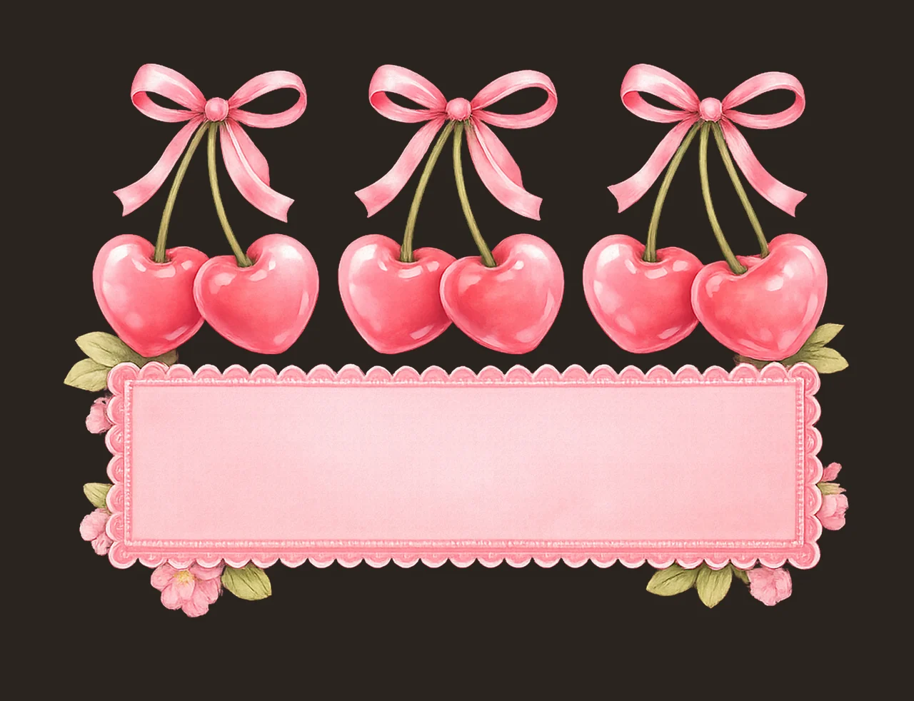 Personalized Kid Name Valentines Heart Cherry Design Cute contrast preview thumbnail