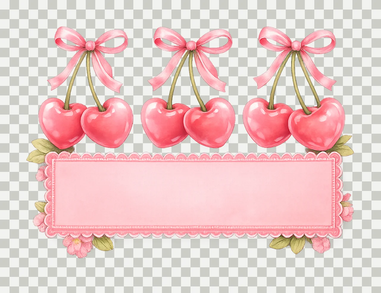 Personalized Kid Name Valentines Heart Cherry Design Cute transparency and detail preview thumbnail