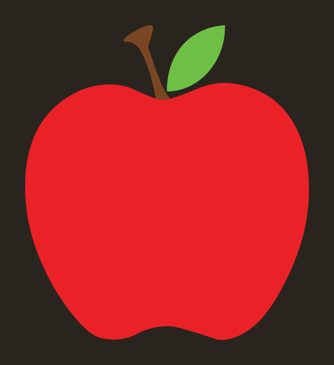 Keychain Black Apple Fruit With Leaf resting stem silhouette contrast preview thumbnail