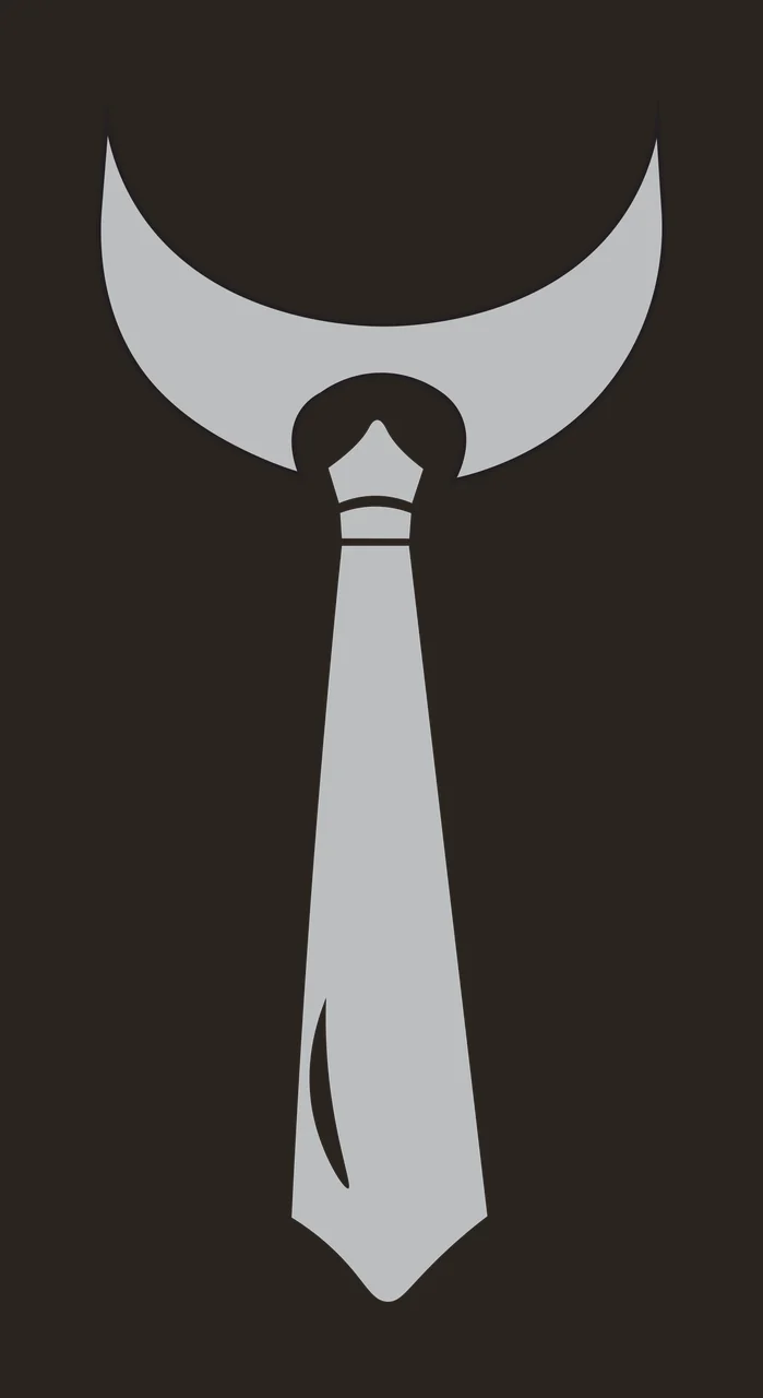 Black Necktie Silhouette With A Crescent Moon Shaped stylized icon contrast preview thumbnail