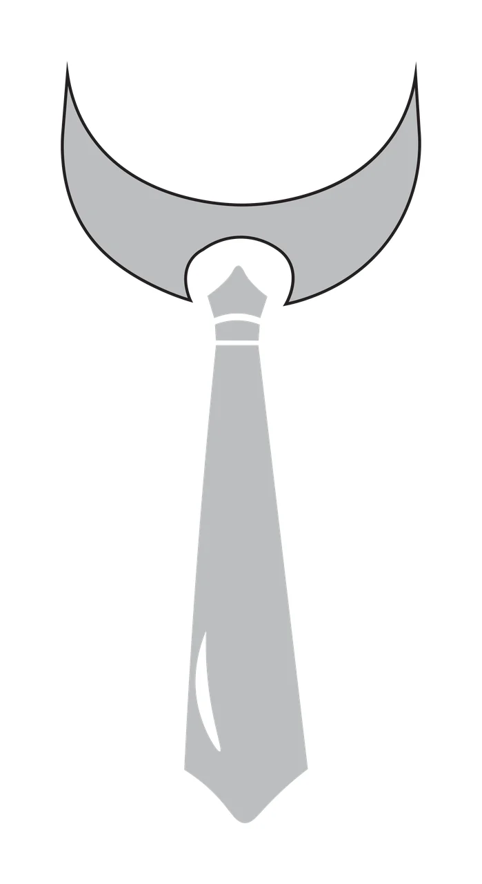 Black Necktie Silhouette With A Crescent Moon Shaped stylized icon