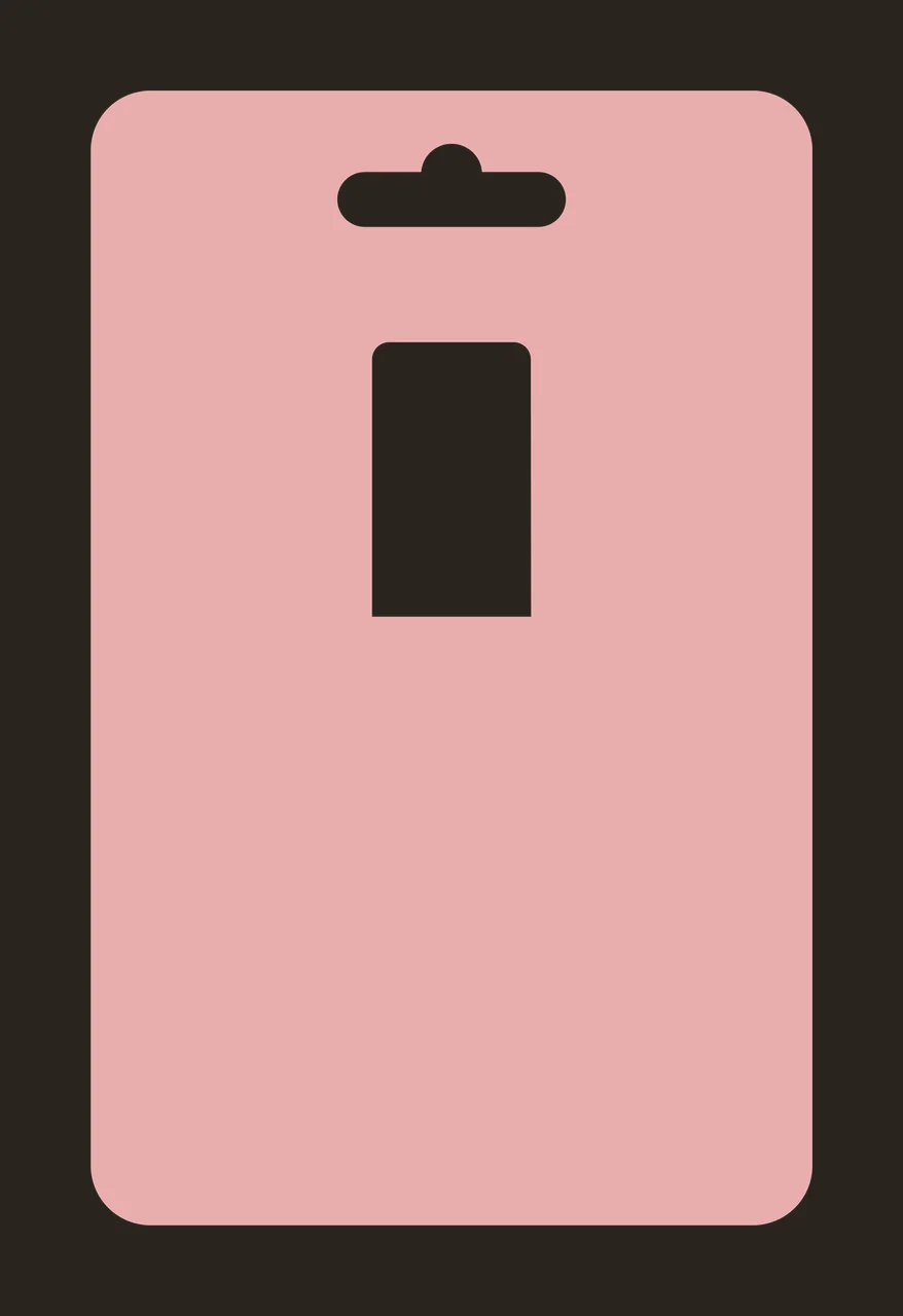 Retail packaging card Illustration with rounded corners, sombrero hang hole, rectangular cutout window and pink card cutout in dusty pink and white contrast preview thumbnail