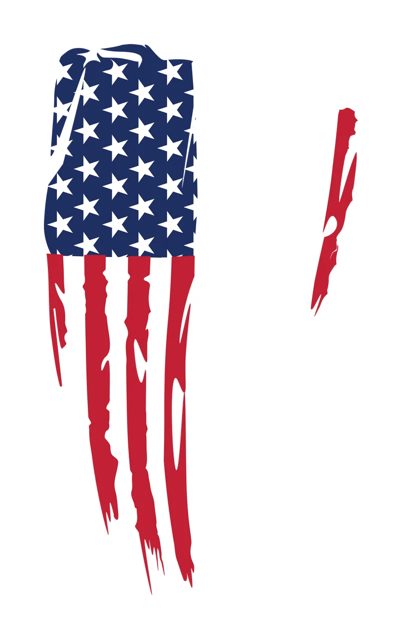 Flag Distressed Vertical Line Design stars stripes black and white