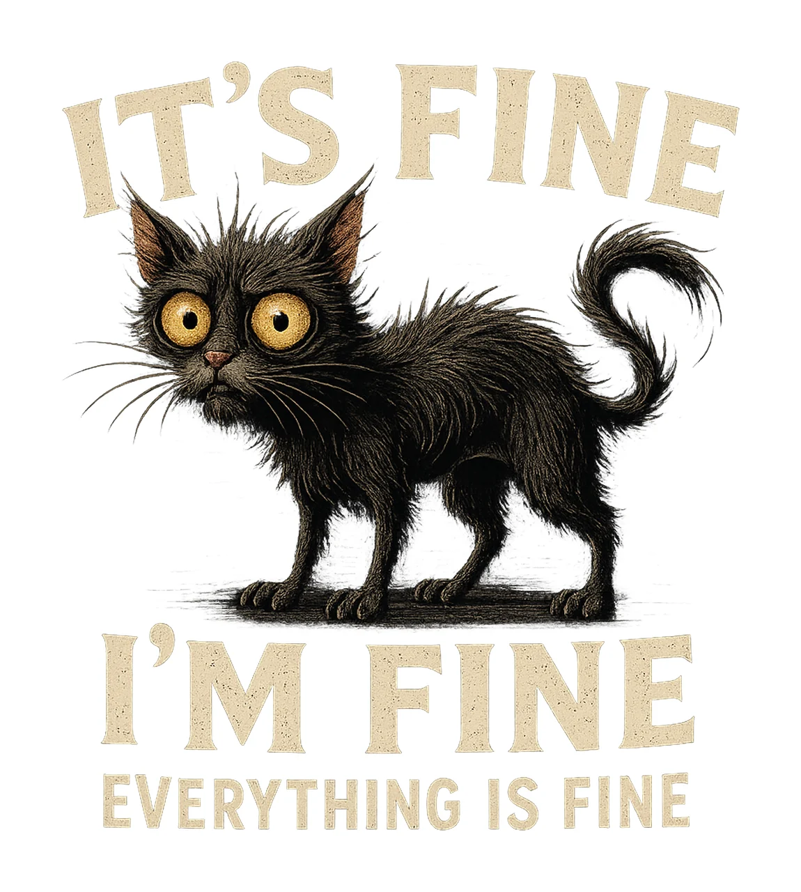 Its Fine Im Fine Everything is Fine Funny Cat Artwork