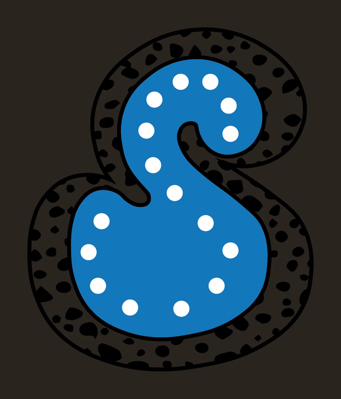 Dalmatian Dots Font Race Doodle Character 33 racing checkered flag contrast preview thumbnail