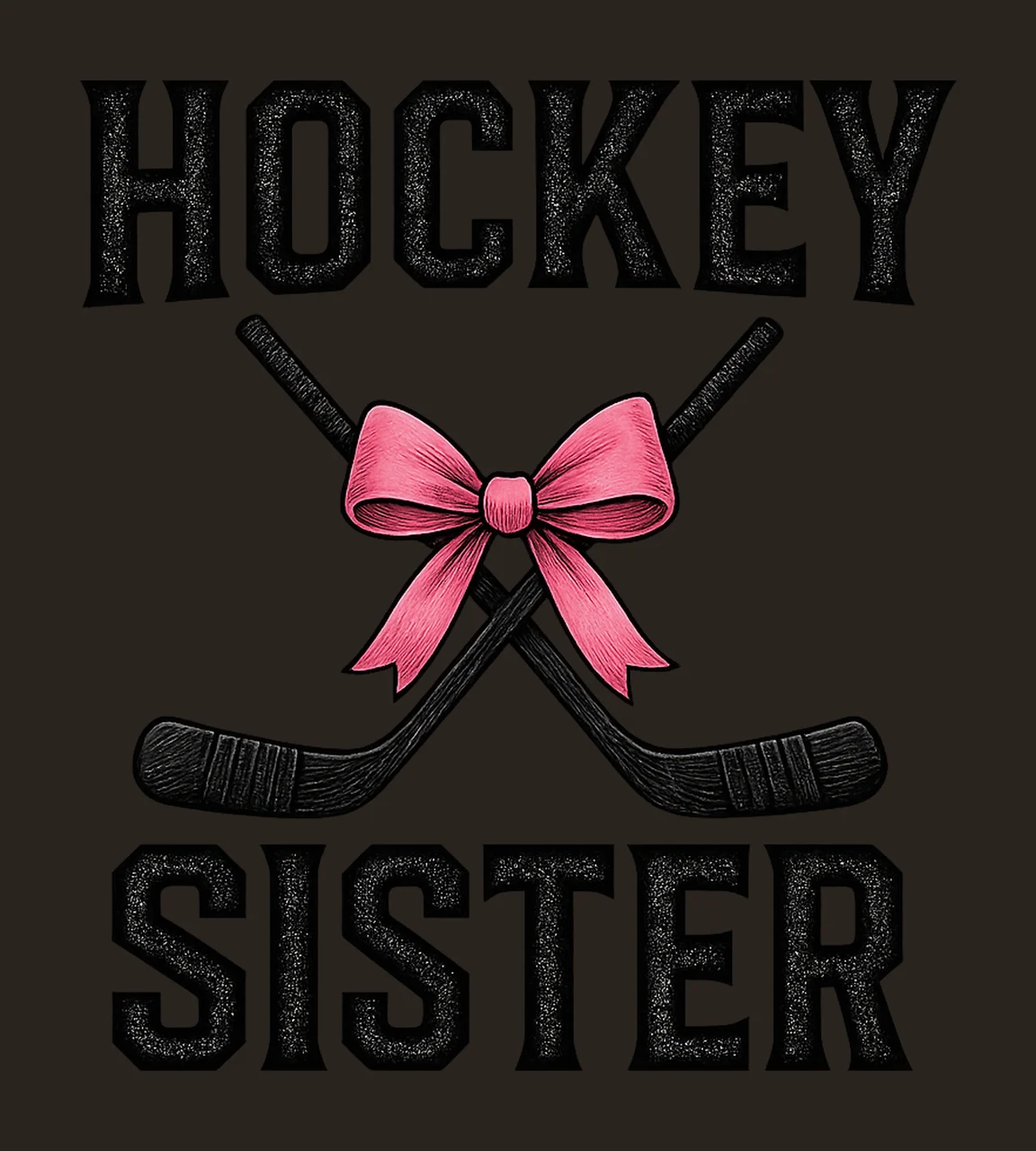 Hockey Sister distressed letters Coquette bow sublimation contrast preview thumbnail