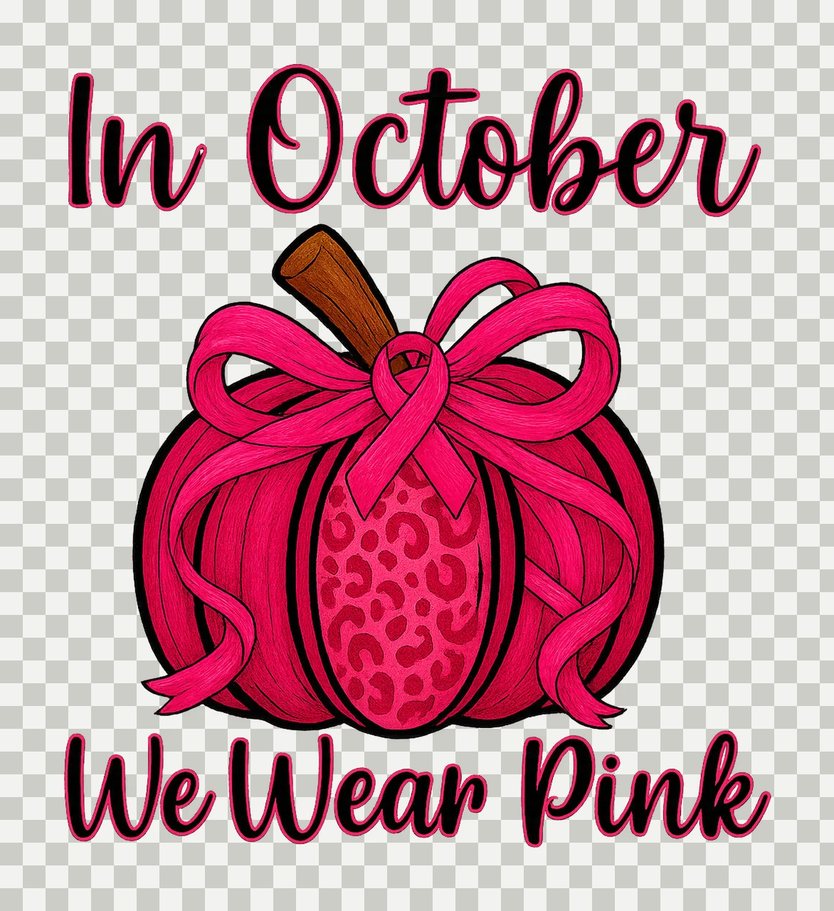 In October We Wear Pink Breast Cancer Pumpkin Breast Cancer transparency and detail preview thumbnail