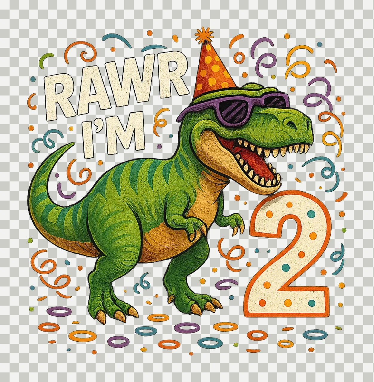 Rawr Im Dinosaur Birthday Boy Design Funny Rex Party Toddler transparency and detail preview thumbnail