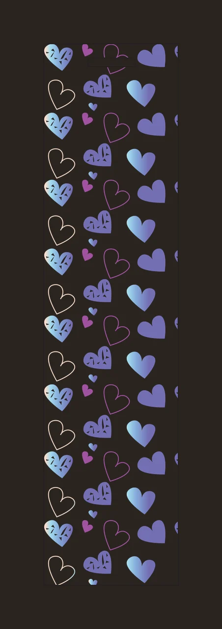 Striped Vertical Hearts Pattern black white monochrome repeat contrast preview thumbnail