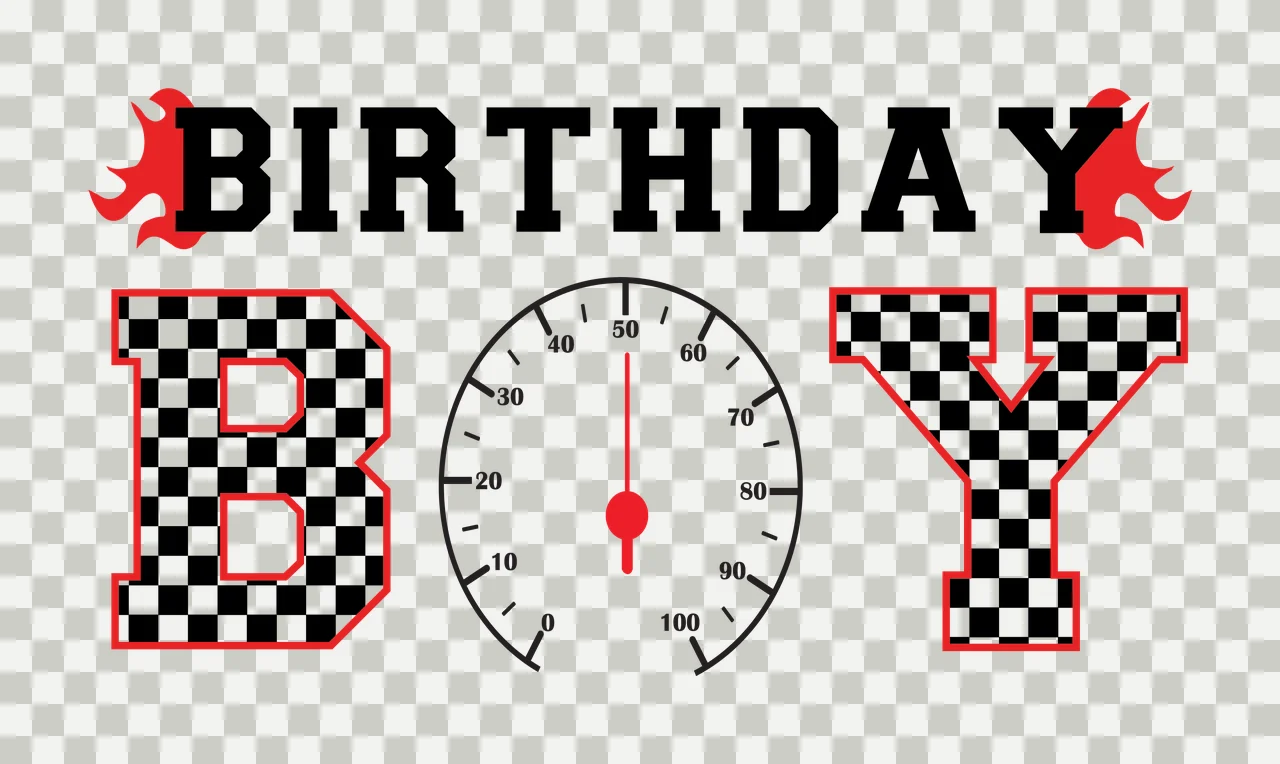 Can Glass Wrap Birthday Boy Speedometer With Flames transparency and detail preview thumbnail