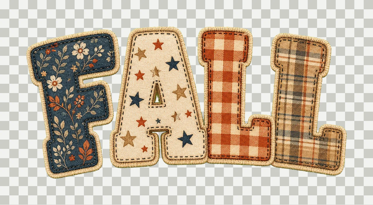Flannel Fall Letters Word Quote Fall Shirt Variation B transparency and detail preview thumbnail