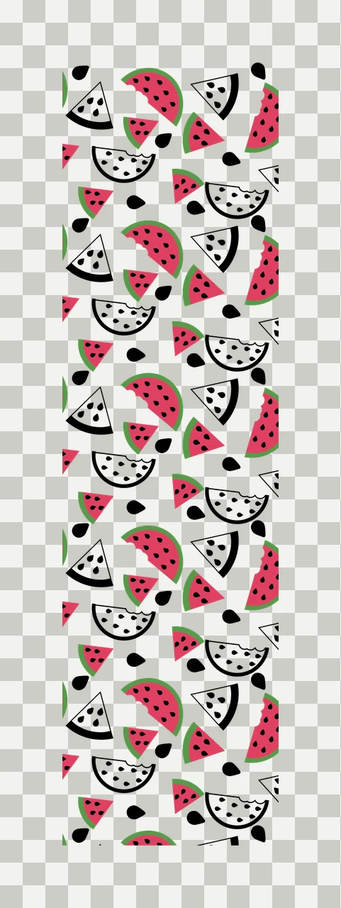 Watermelon Slices And Seeds Pattern minimalist black white transparency and detail preview thumbnail