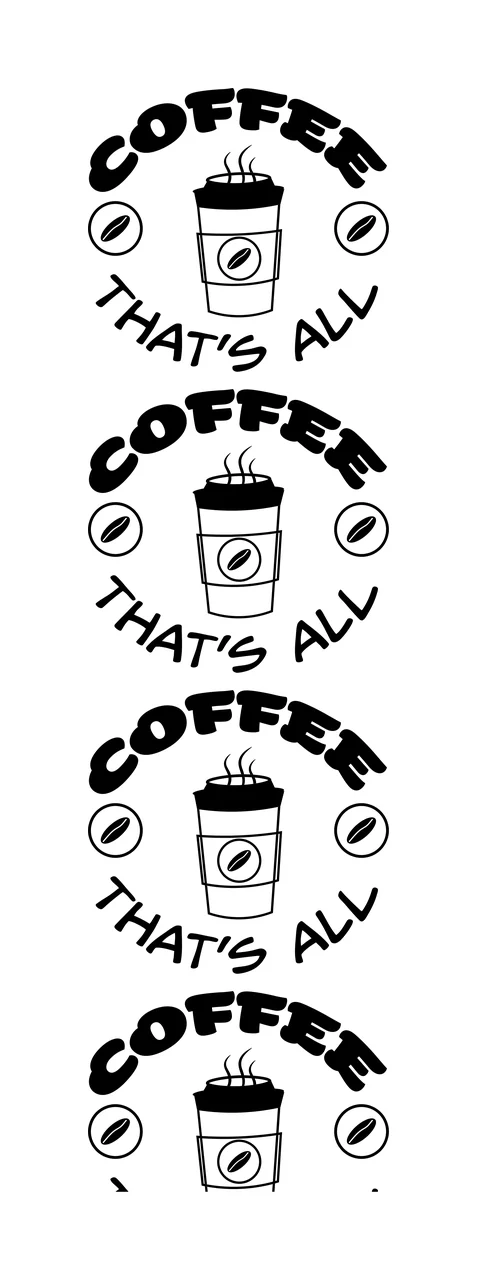 Coffee Repeat Graphic cup steam beans black white repeating