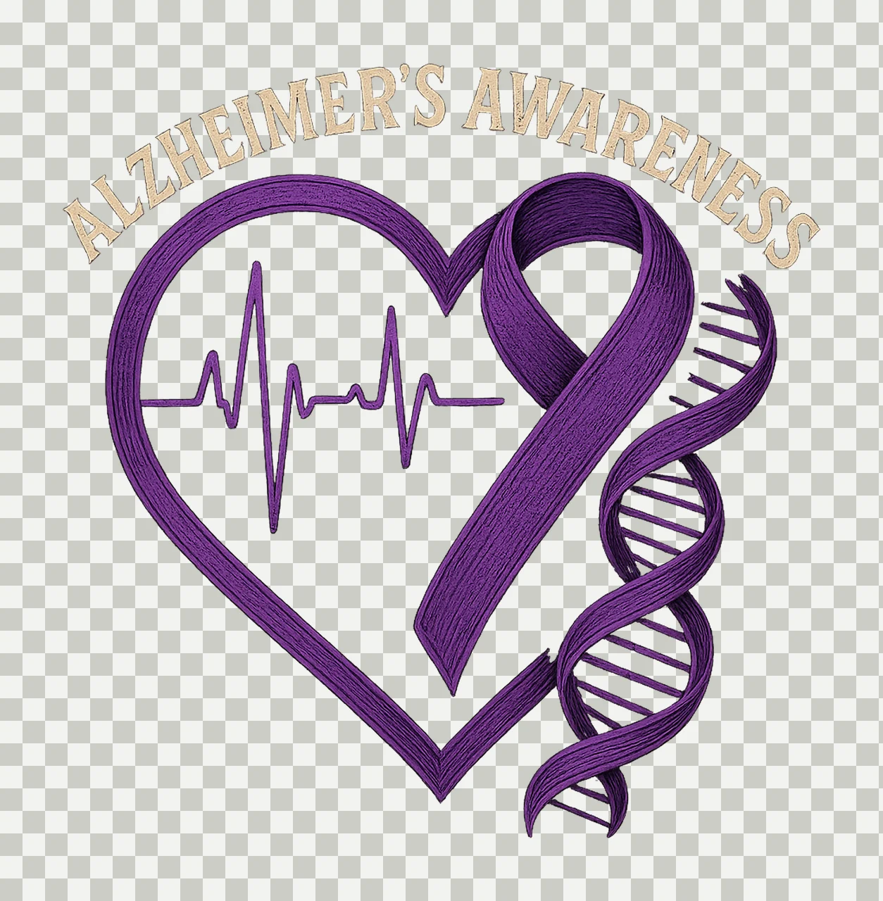 Alzheimers Awareness Purple Ribbon Dementia Awareness Design transparency and detail preview thumbnail