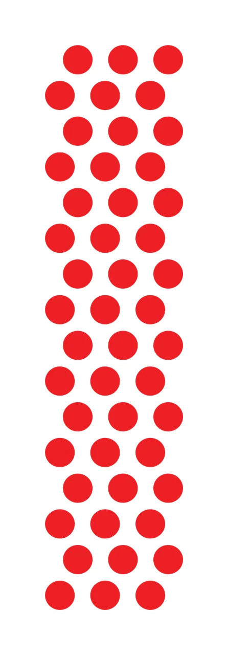 Polka dots Illustration with red circles, polka dot pattern, vertical strip and white background