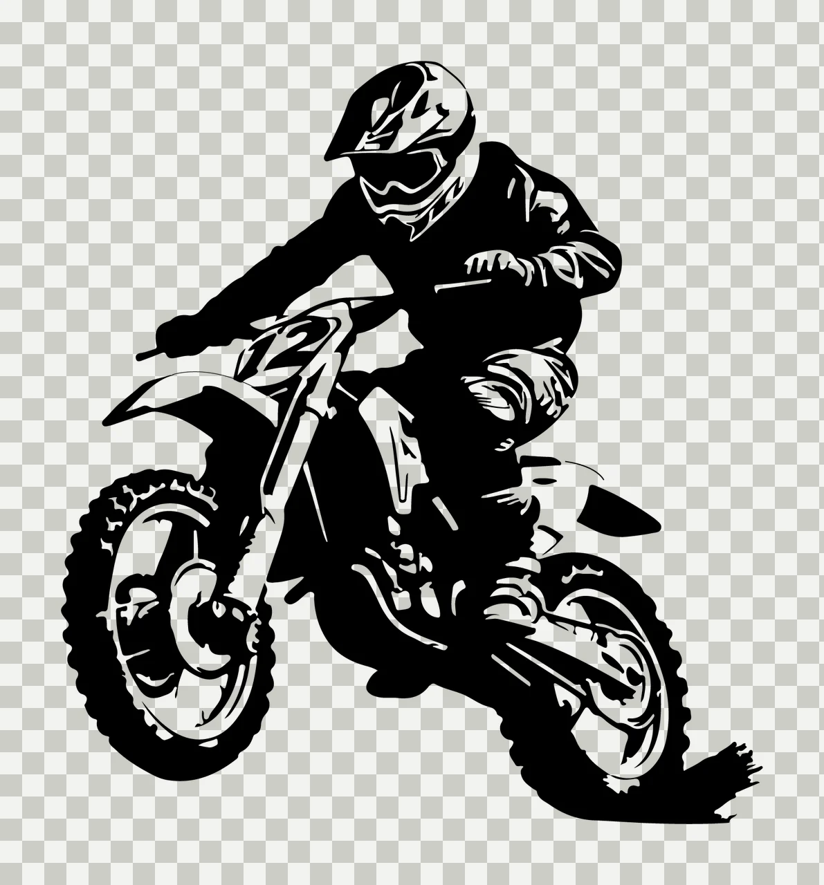 Motocross 12 Rider Jumping Dirt Bike motorcycle helmet goggles transparency and detail preview thumbnail
