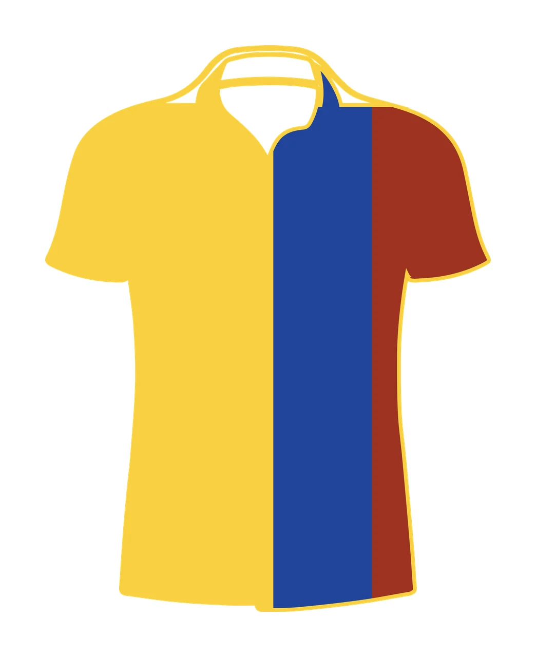 Solid Polo Shirt Silhouette Front View collar sleeves minimalist
