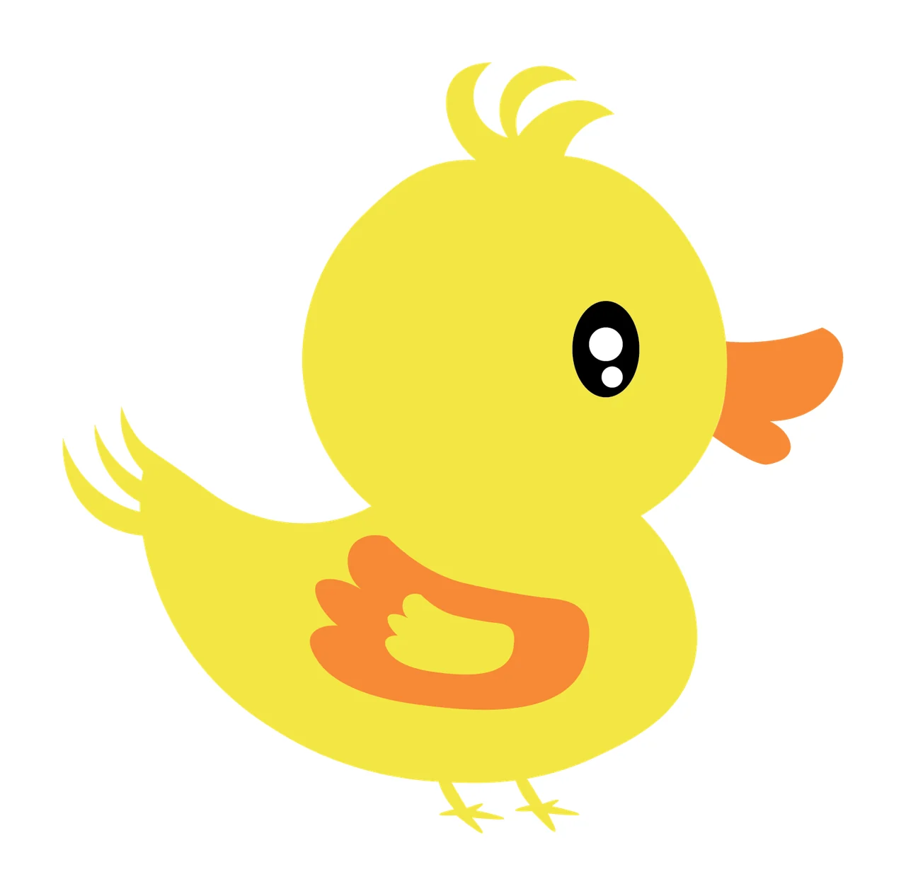 Animal Silhouette Of A Small Duckling With Rounded standing