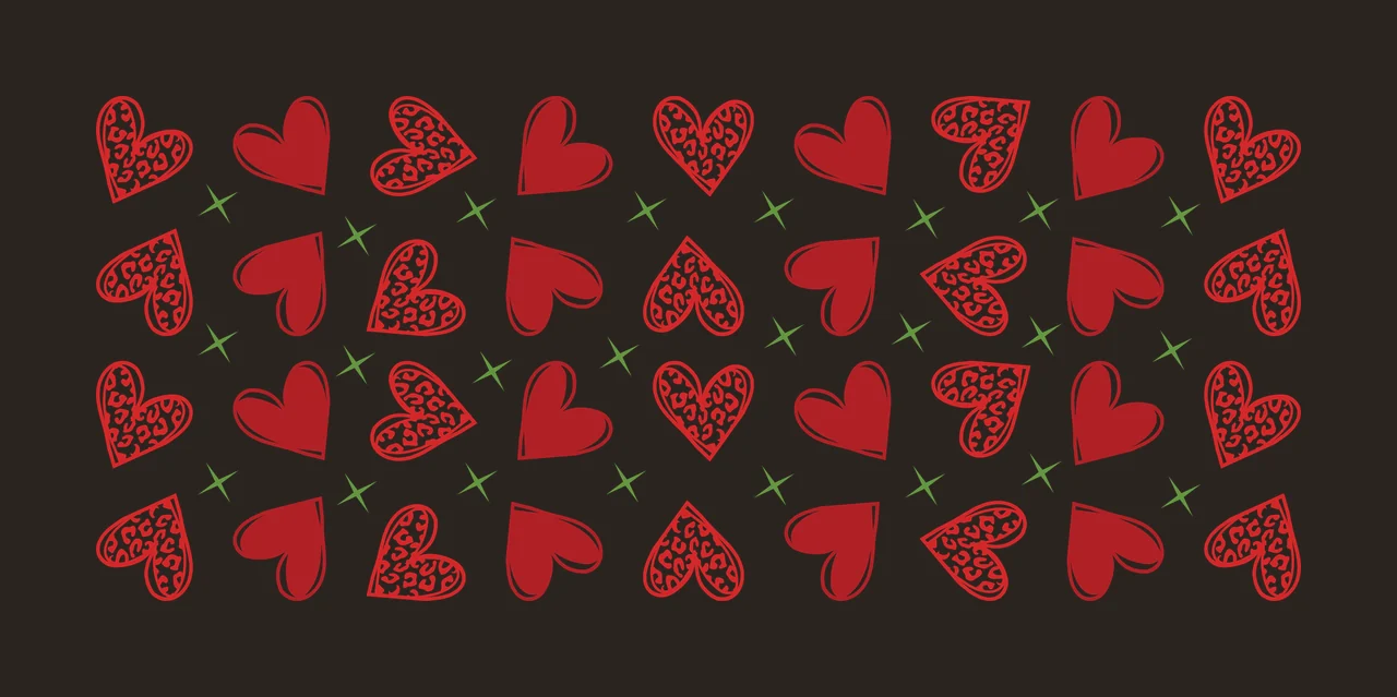 Hearts Can Glass Wrap Pattern Of And Stars leopard print black contrast preview thumbnail