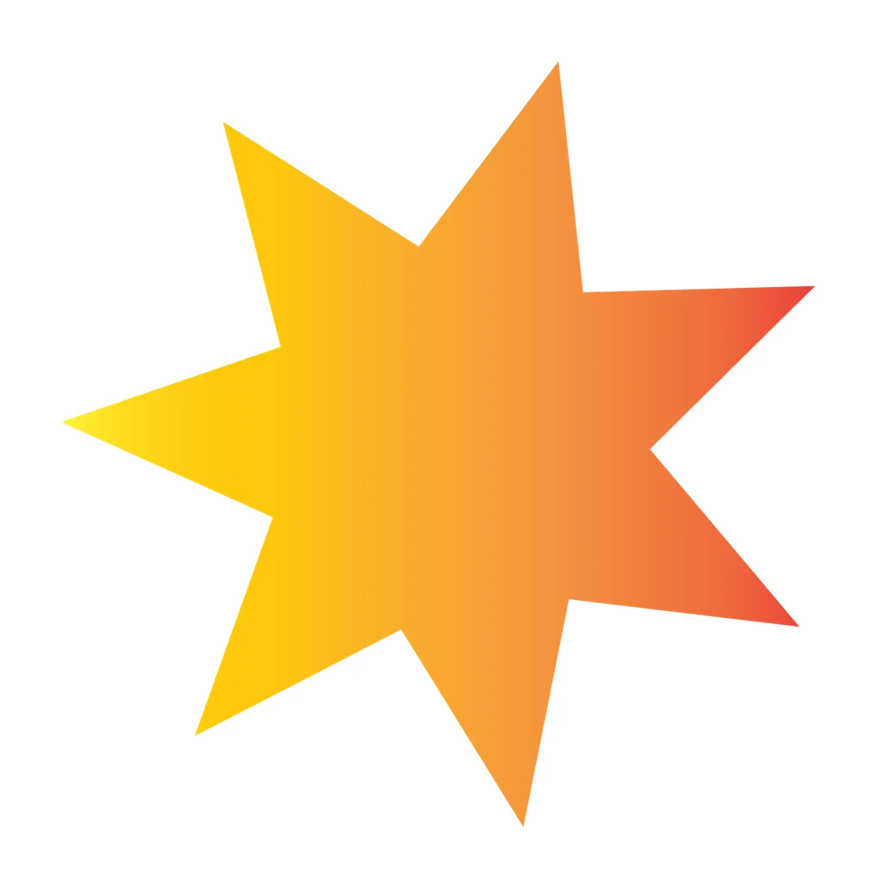 Flat Black Silhouette Of A Symmetrical Eight Pointed star points