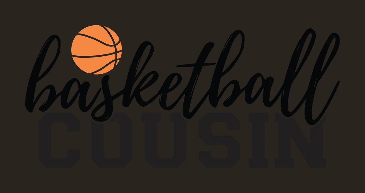Basketball Cousin Text Graphic With A Small Icon displaying contrast preview thumbnail