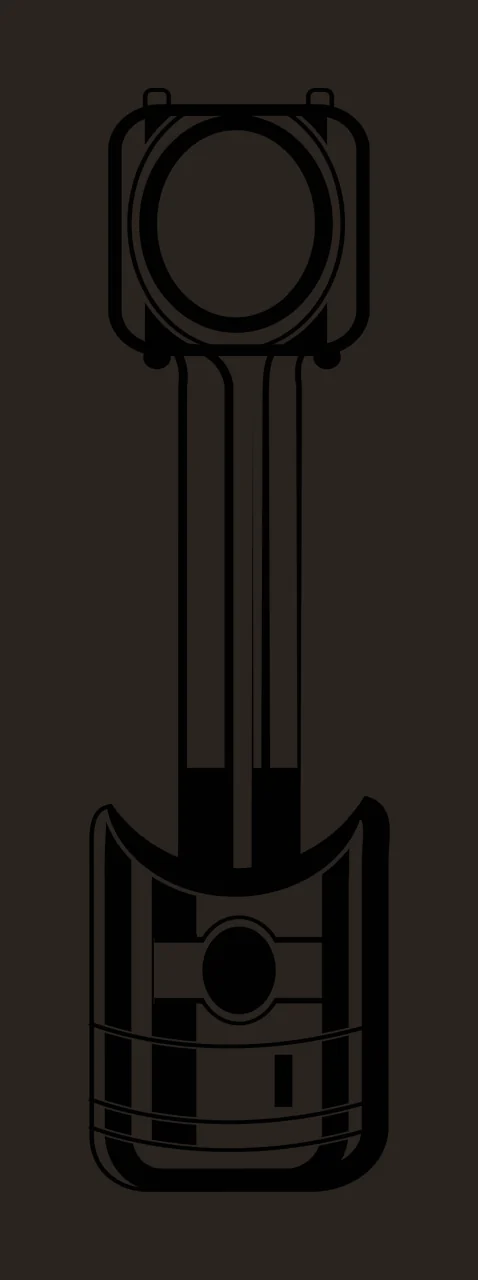 Mechanic Engine Piston Illustration In Black Stationary Cylinder contrast preview thumbnail