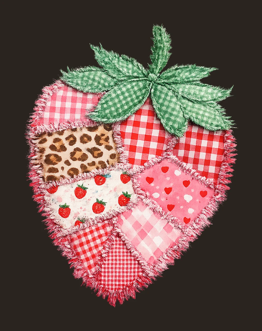 Patchwork Strawberry Vintage Quilt Design Retro Variation B contrast preview thumbnail