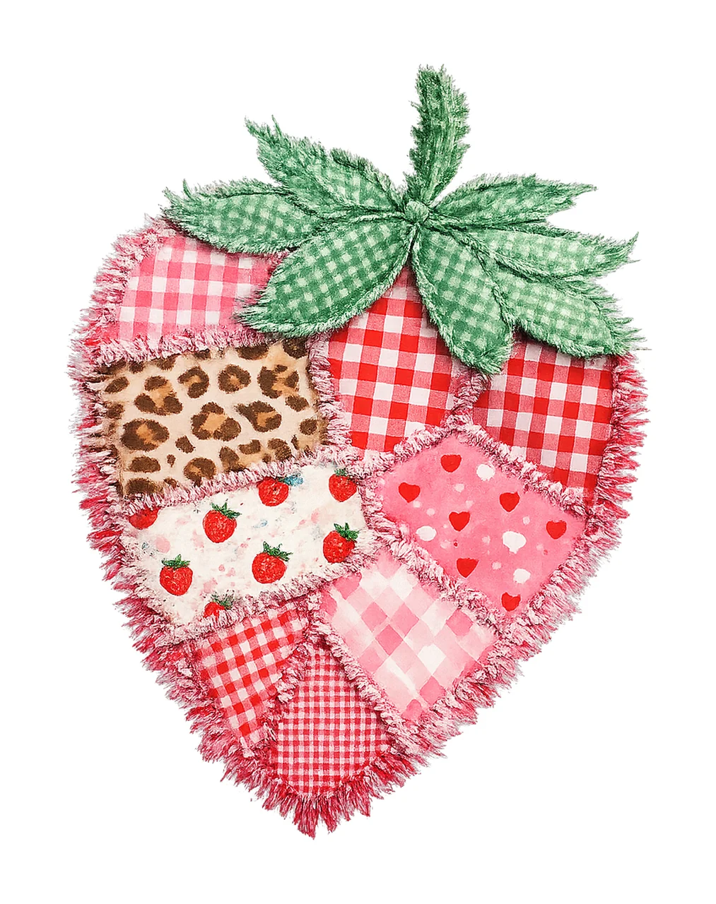 Patchwork Strawberry Vintage Quilt Design Retro Variation B
