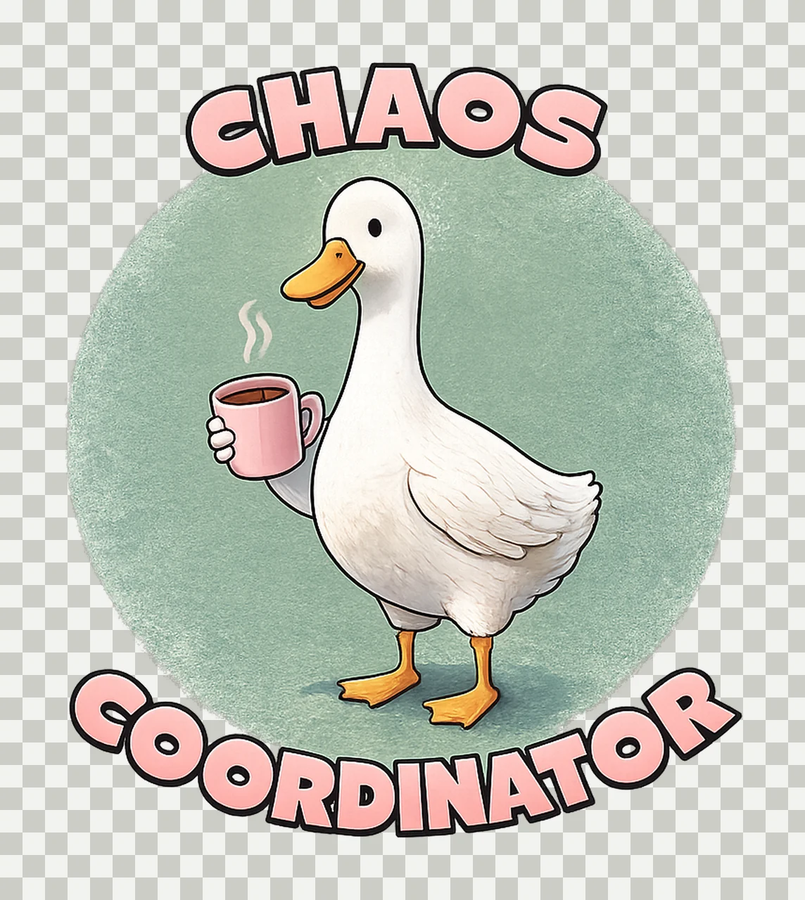 Chaos Coordinator Cute Goose Design Funny Sublimation Preppy transparency and detail preview thumbnail