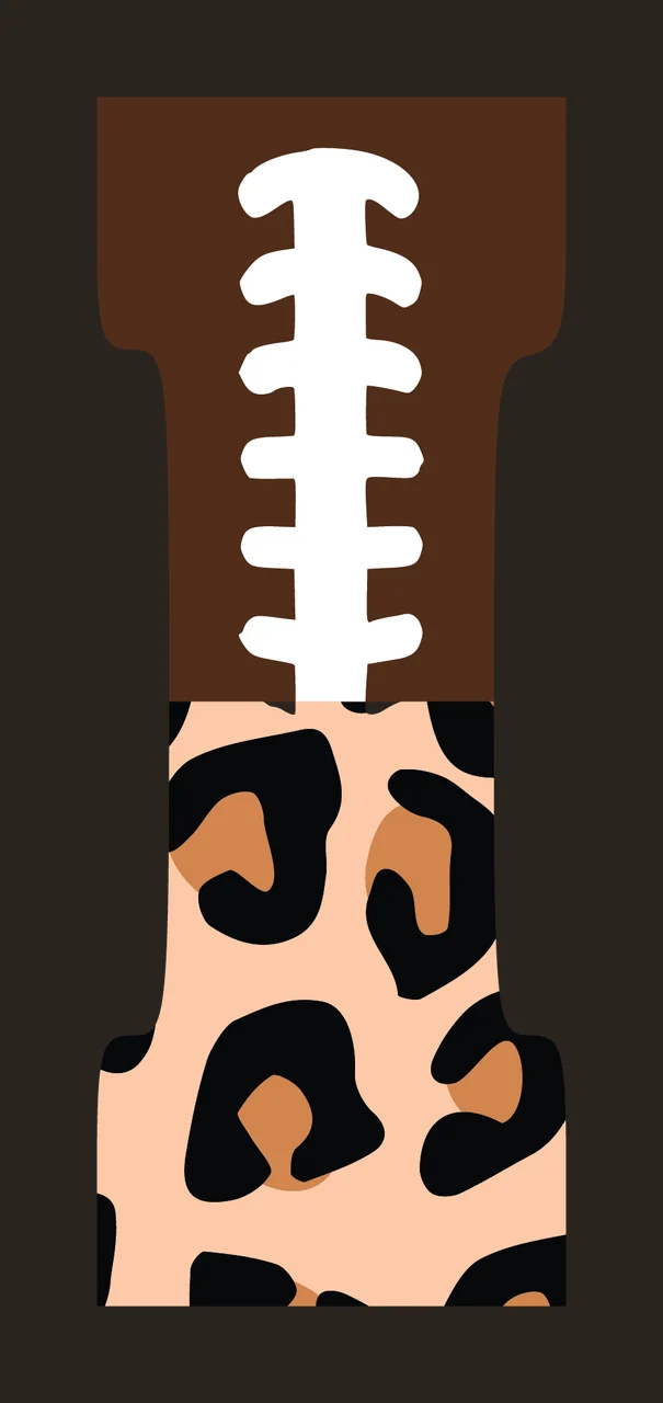 Football Font Half Leopard Character 33 american gridiron touchdown contrast preview thumbnail
