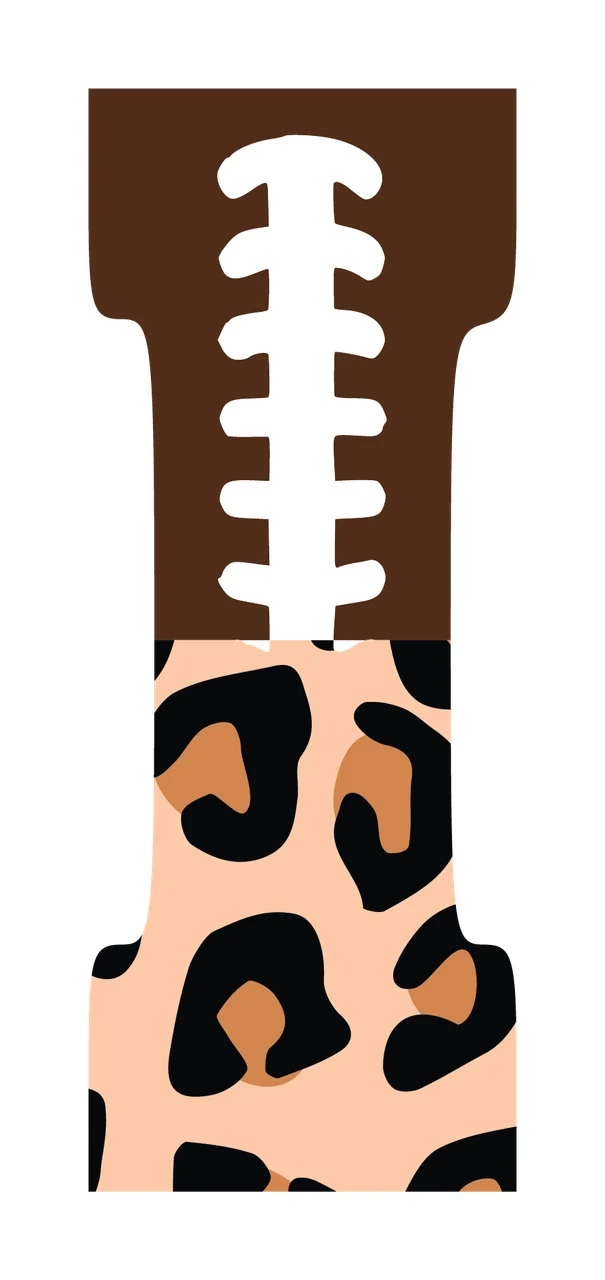 Football Font Half Leopard Character 33 american gridiron touchdown