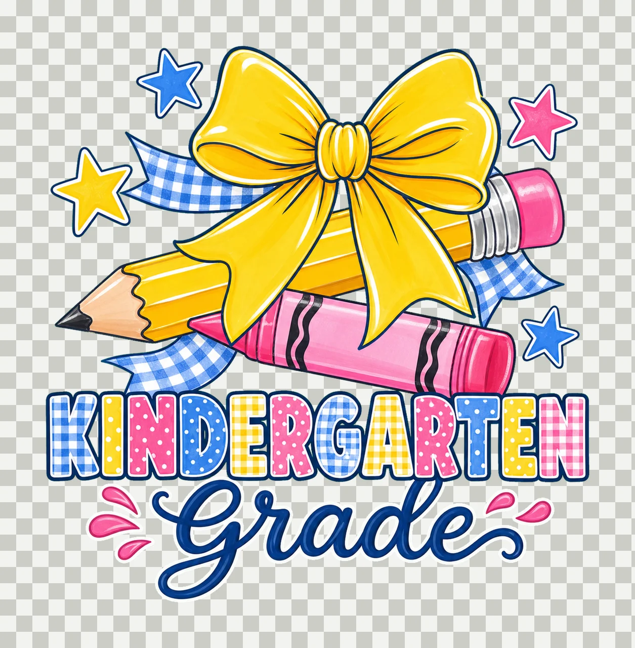 Coquette Back To School Pencil Bow Grade Variation D transparency and detail preview thumbnail