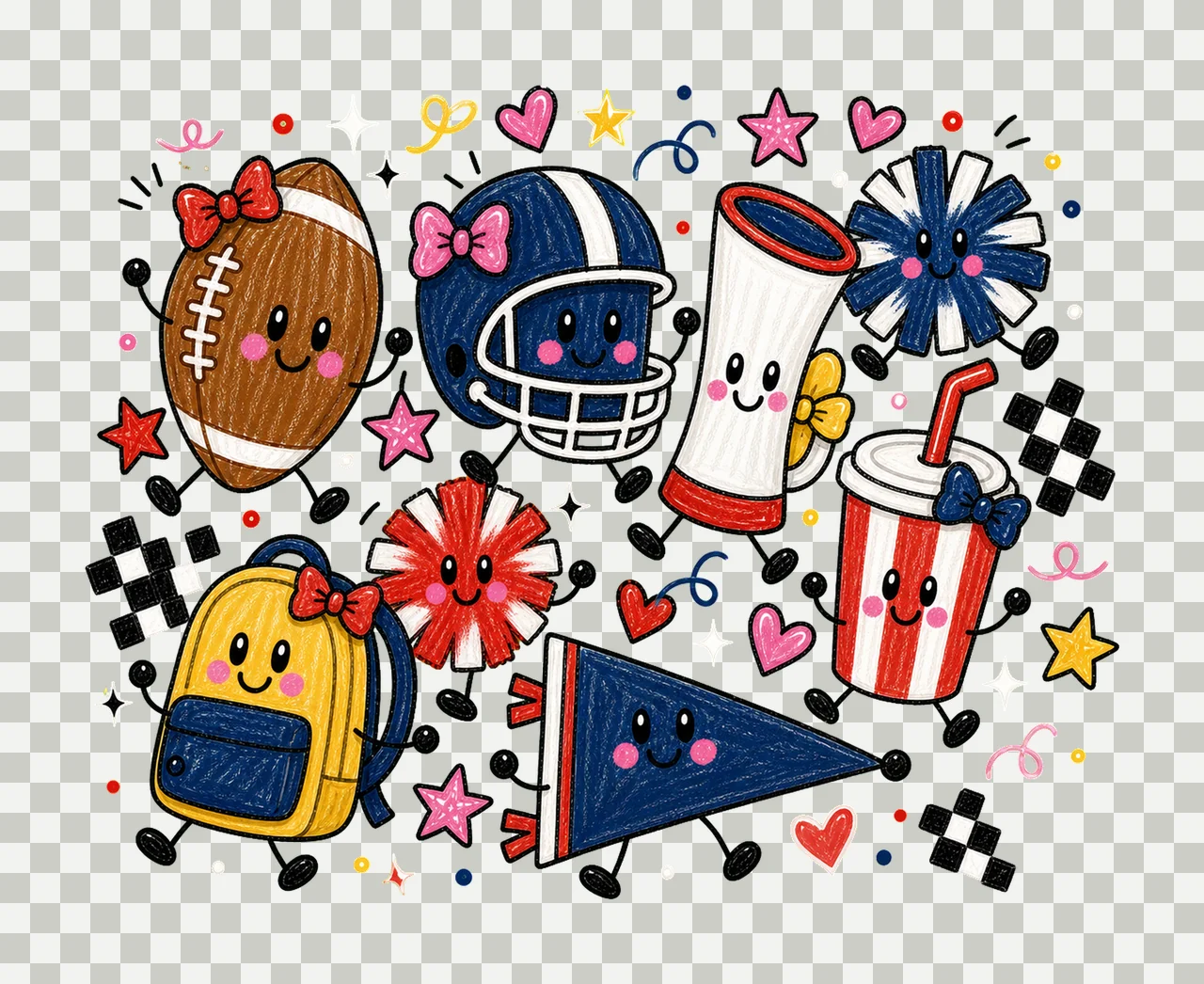 college football generic 02 preppy checker sublimation transparency and detail preview thumbnail