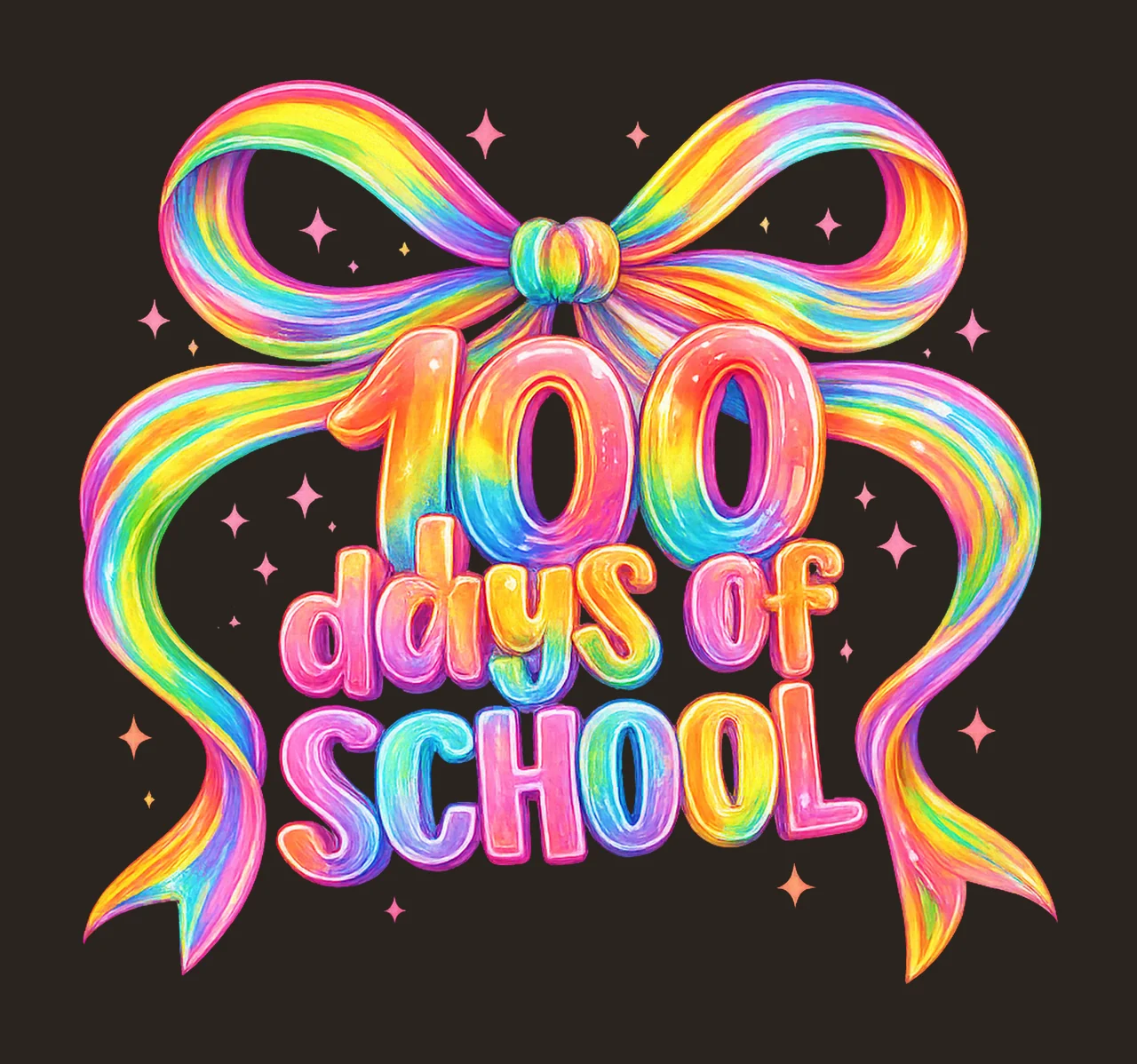 100 Days of School Pencil Coquette Bow Teacher Sublimation contrast preview thumbnail