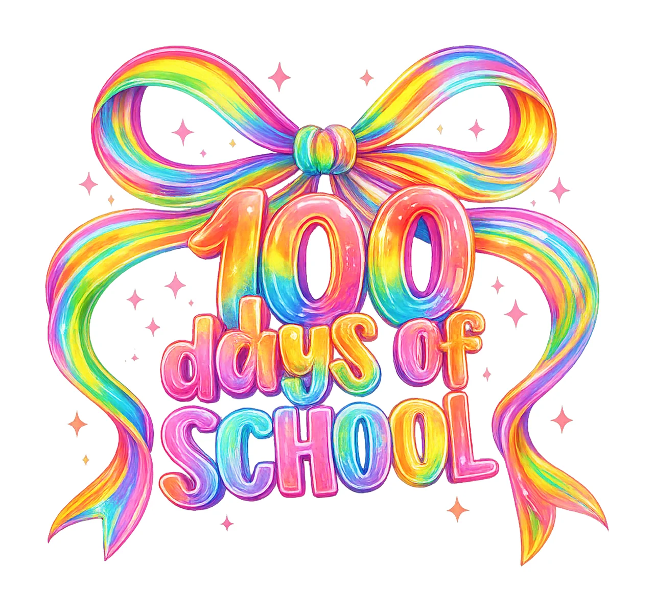 100 Days of School Pencil Coquette Bow Teacher Sublimation
