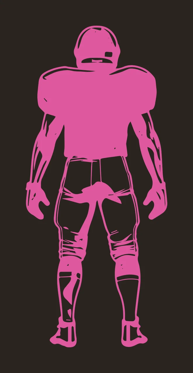 Football Player Back View Silhouette standing helmet Variation contrast preview thumbnail
