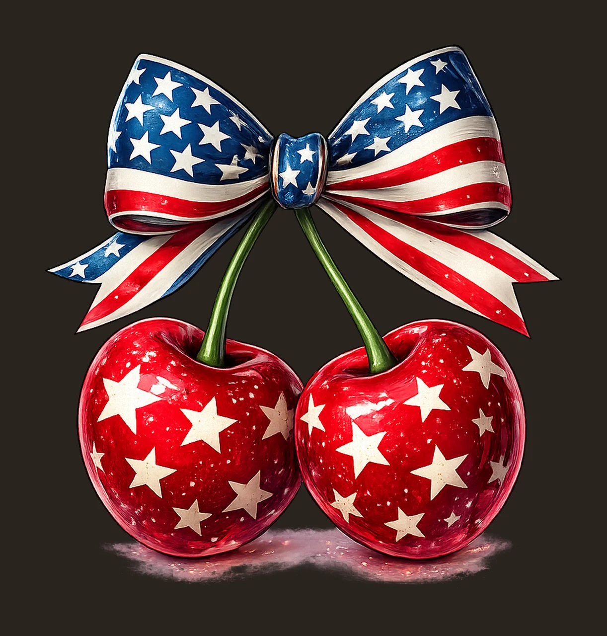 4th of July Cherry American Bow Design Coquette Style contrast preview thumbnail