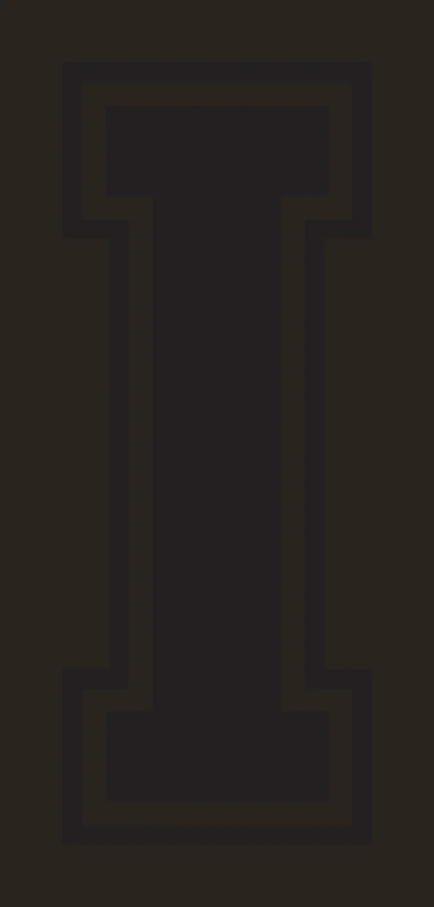 I capital Letter Design with varsity block font, double outline and serif ends in black and white contrast preview thumbnail