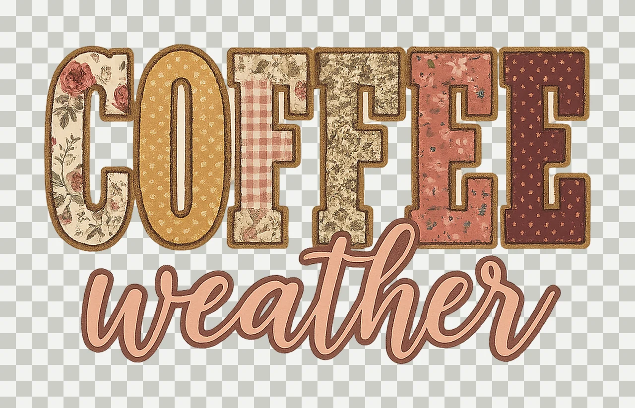 Retro Pink Coffee Weather Fall Shirt Design Autumn transparency and detail preview thumbnail