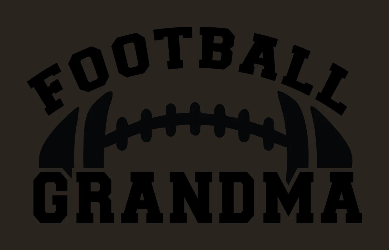 Football Grandma Typography With Stylized Black Shape Center sports contrast preview thumbnail