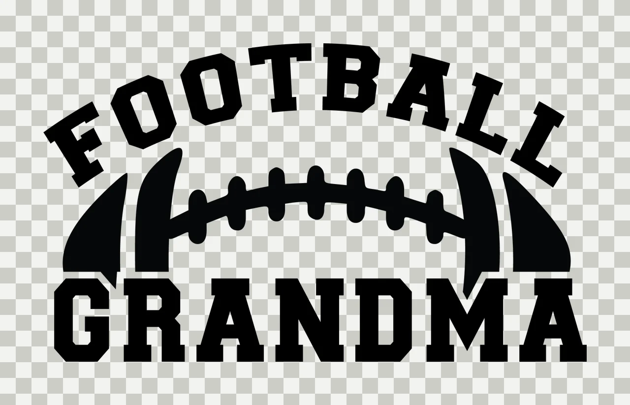 Football Grandma Typography With Stylized Black Shape Center sports transparency and detail preview thumbnail